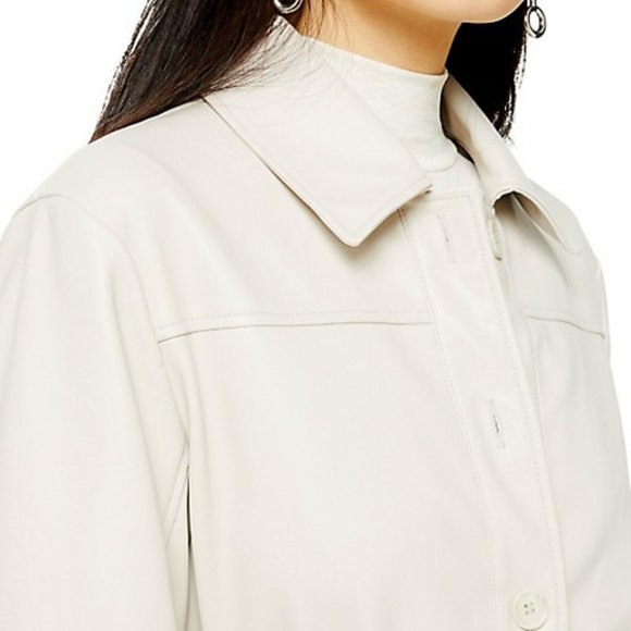 Topshop Faux Leather Blazer - Picture 3 of 6